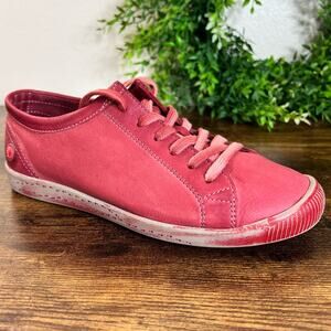 Softinos by Fly London Isla Sneakers 5.5 Womens Red Lace Up Leather Trainers